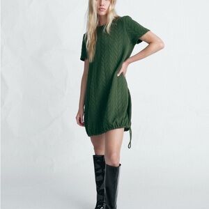 Forest green Zara quilted dress size small